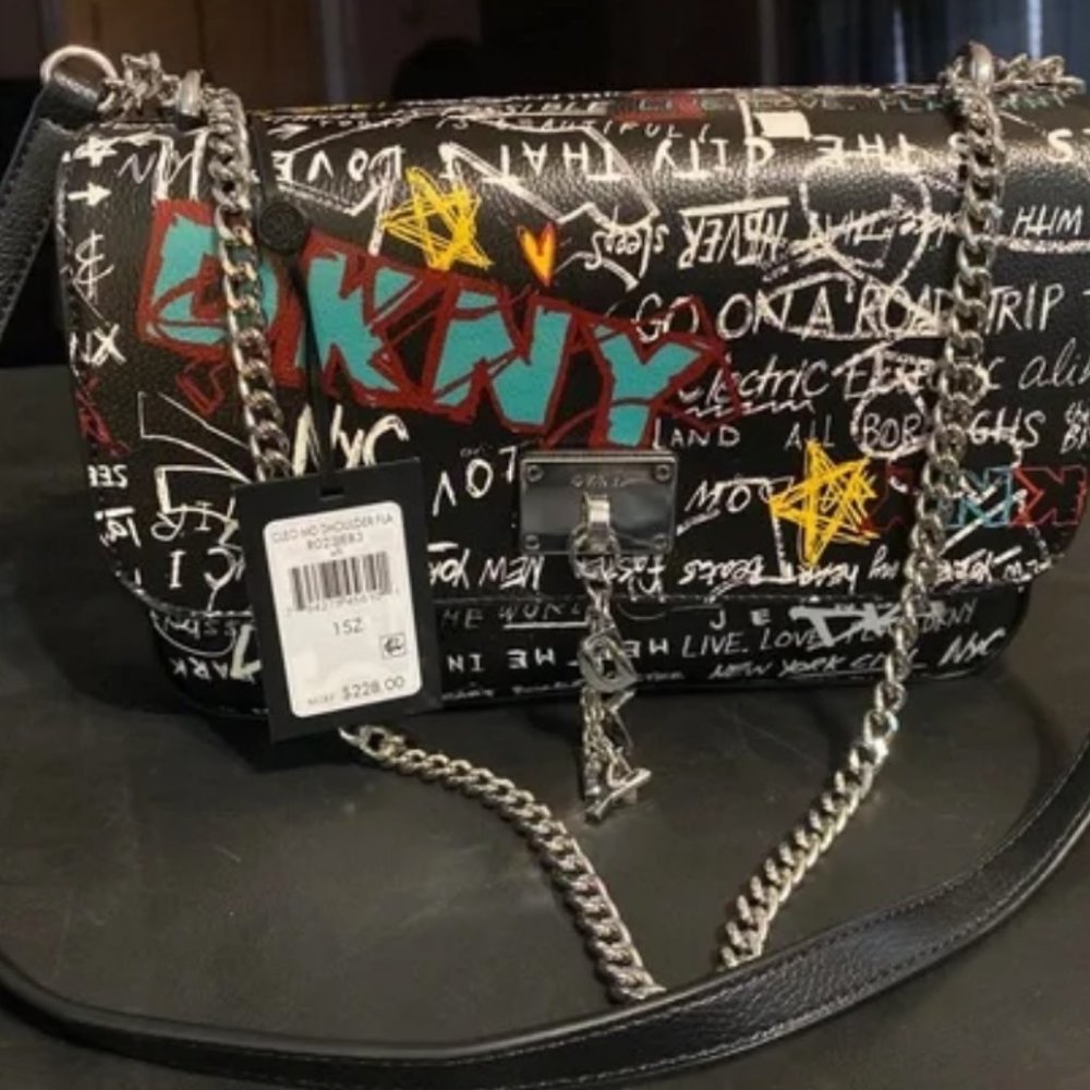 New DKNY Cleo Graffiti Crossbody Bag - Picture 4 of 6